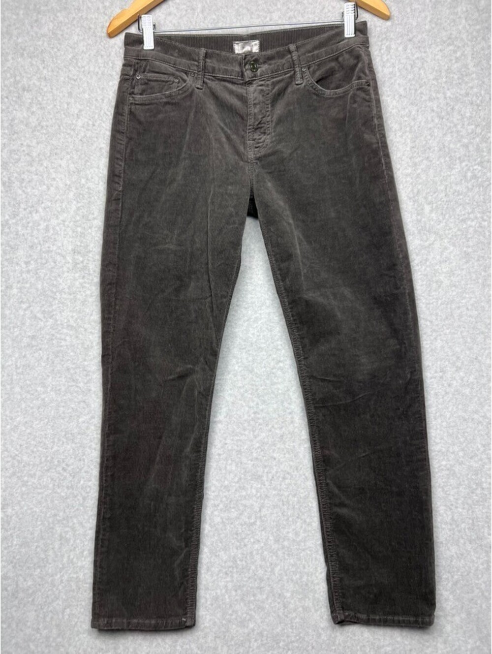 MOTHER The Dropout Hopscotch Corduroy Jeans 24 Skinny Cropped Gorpcore Brown